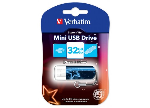 USB Flash Verbatim Neon 32 Гб (Синяя)